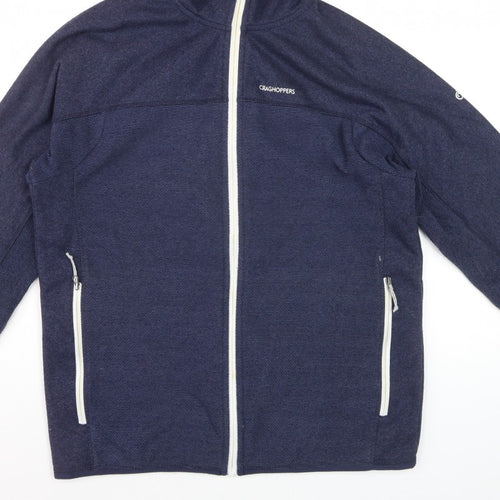 Craghoppers Men’s Blue M Full Zip Hooded Fleece Hiking Hoodie