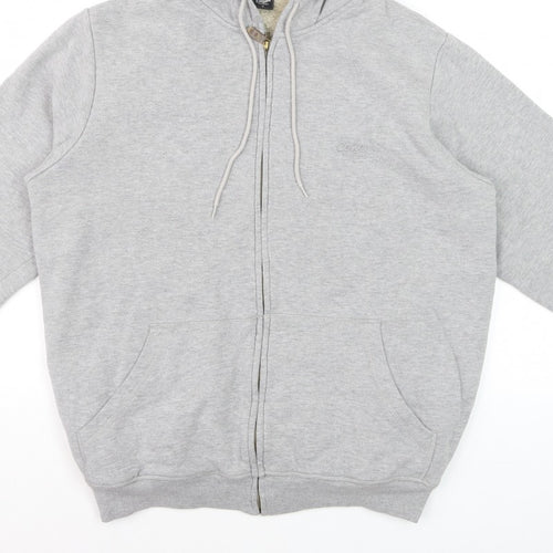 Cotton Traders Men’s Grey M Full Zip Hooded Sherpa Lined Hoodie
