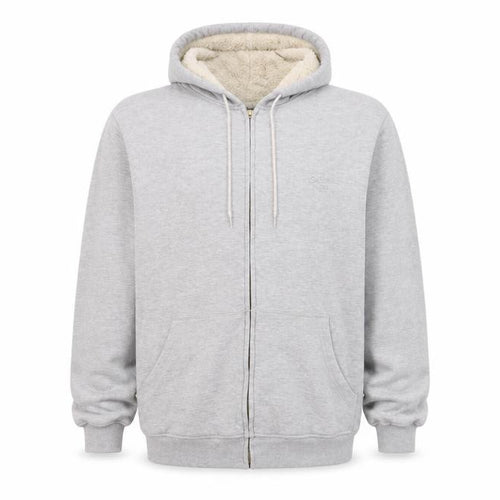 Cotton Traders Men’s Grey M Full Zip Hooded Sherpa Lined Hoodie