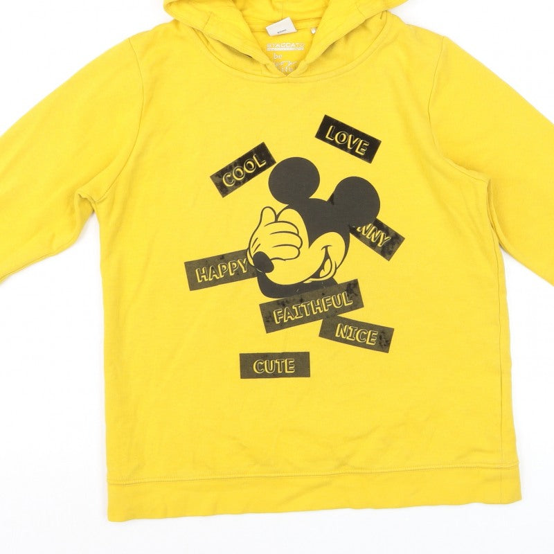 Staccato Girls Yellow Mickey Mouse Pullover Hoodie 11-12 Years Graphic