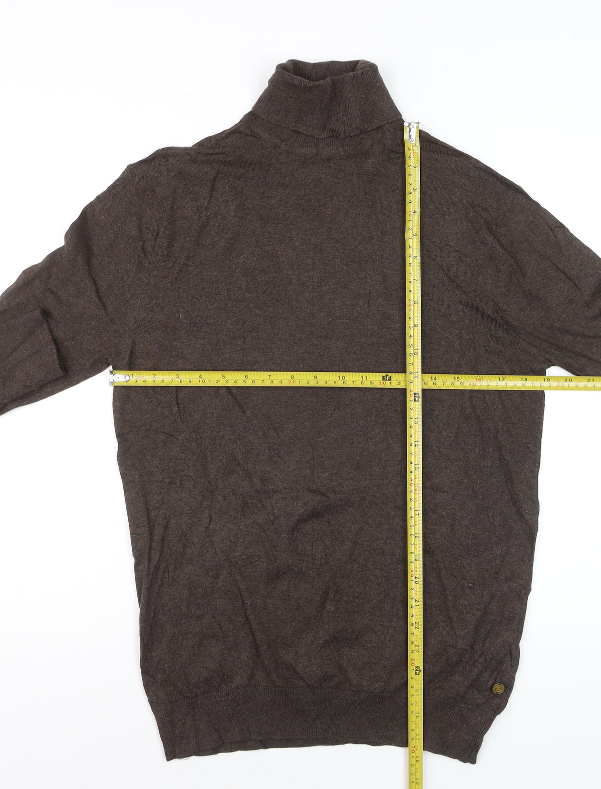 Scotch & Soda Men Brown M Roll Neck Cotton Cashmere Knit Pullover Jumper