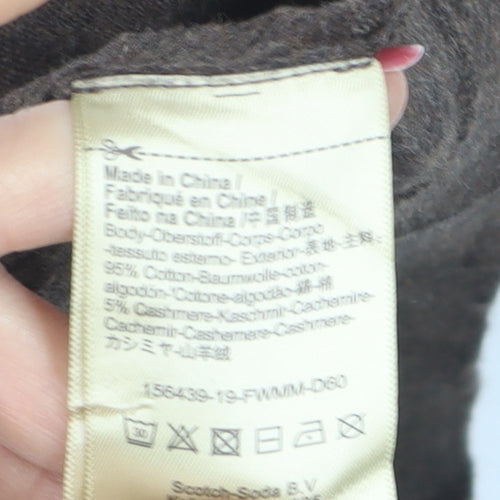 Scotch & Soda Men Brown M Roll Neck Cotton Cashmere Knit Pullover Jumper