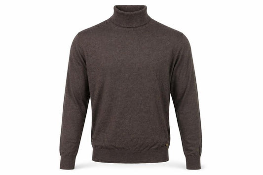 Scotch & Soda Men Brown M Roll Neck Cotton Cashmere Knit Pullover Jumper