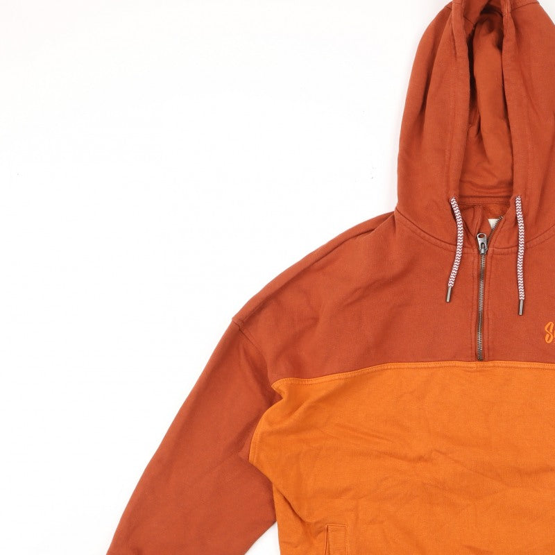 Saltrock Men’s Orange M 1/4 Zip Hooded Pullover Sweatshirt