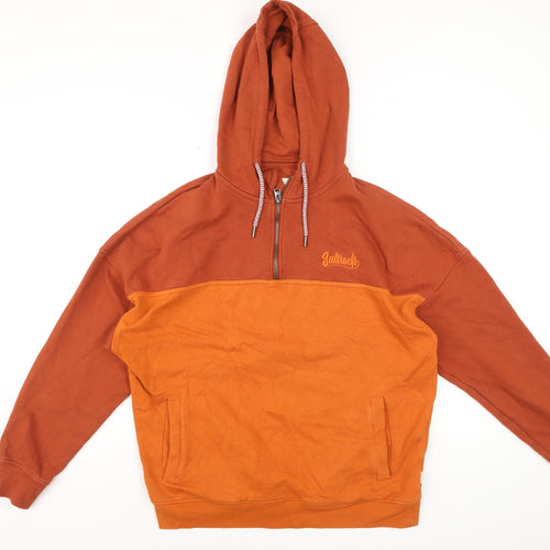 Saltrock Men’s Orange M 1/4 Zip Hooded Pullover Sweatshirt