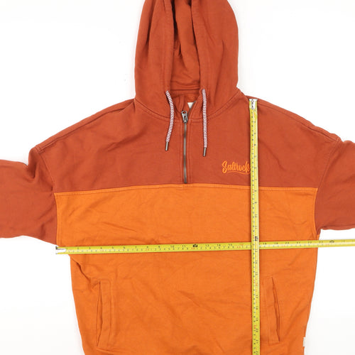 Saltrock Men’s Orange M 1/4 Zip Hooded Pullover Sweatshirt