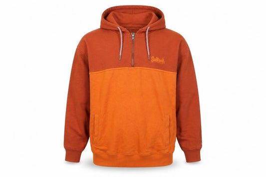 Saltrock Men’s Orange M 1/4 Zip Hooded Pullover Sweatshirt