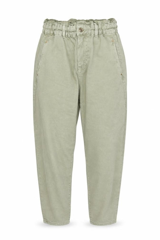 Zara Women Green UK 8 High Rise Tapered Baggy Paperbag Jeans