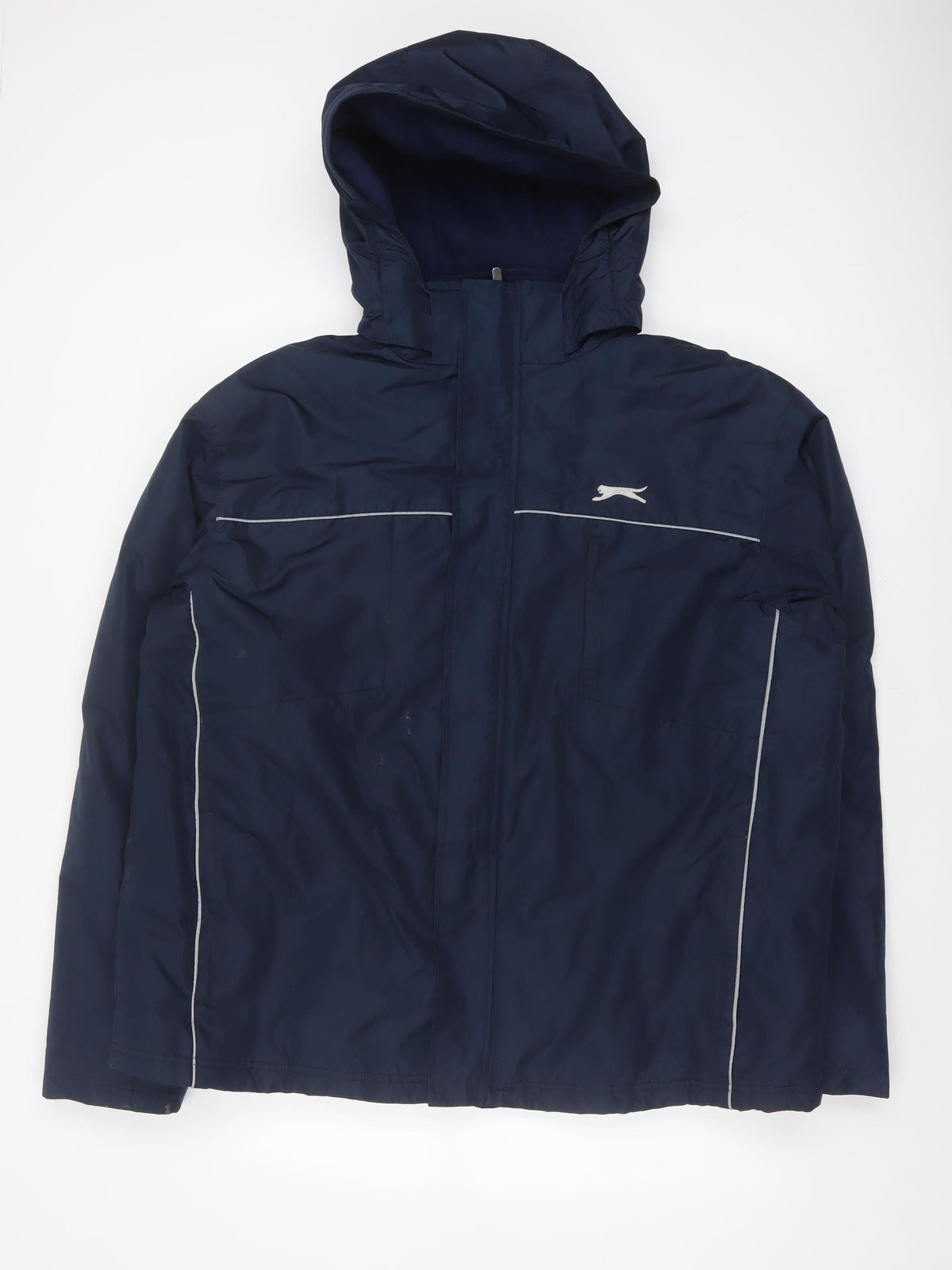 Slazenger Men’s Blue XL Hooded Reflective Full Zip Windbreaker Jacket