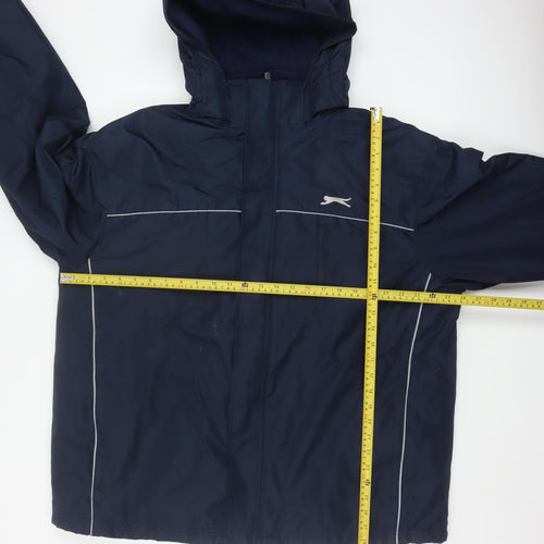 Slazenger Men’s Blue XL Hooded Reflective Full Zip Windbreaker Jacket