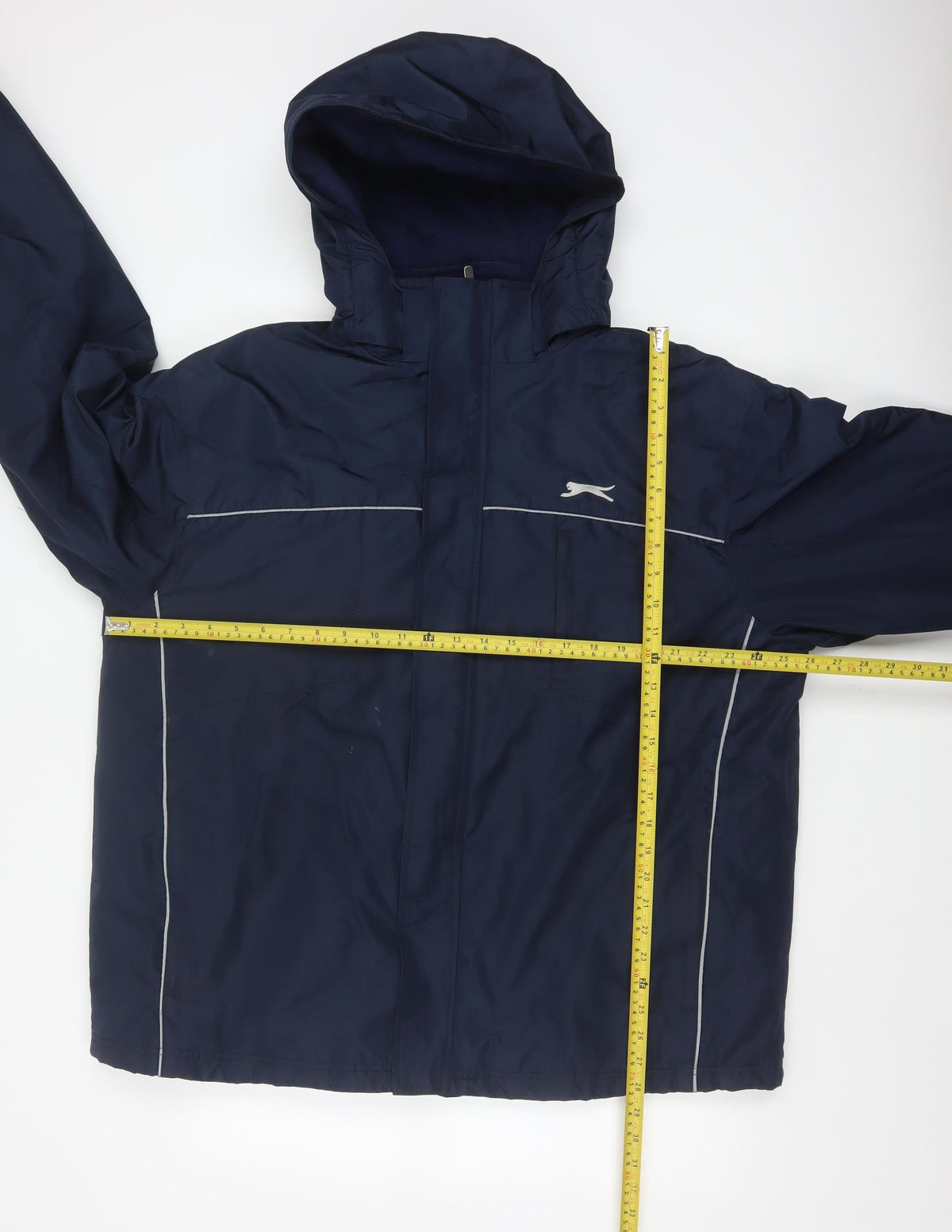 Slazenger Men’s Blue XL Hooded Reflective Full Zip Windbreaker Jacket