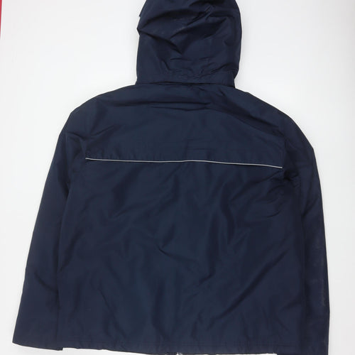 Slazenger Men’s Blue XL Hooded Reflective Full Zip Windbreaker Jacket