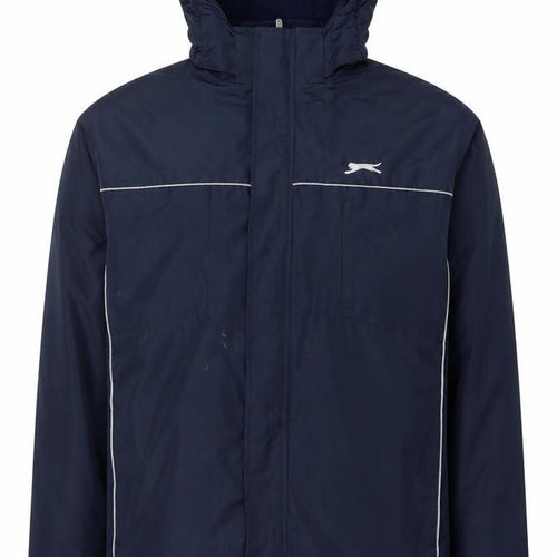 Slazenger Men’s Blue XL Hooded Reflective Full Zip Windbreaker Jacket