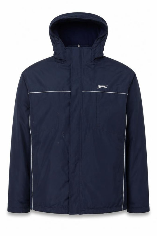 Slazenger Men’s Blue XL Hooded Reflective Full Zip Windbreaker Jacket