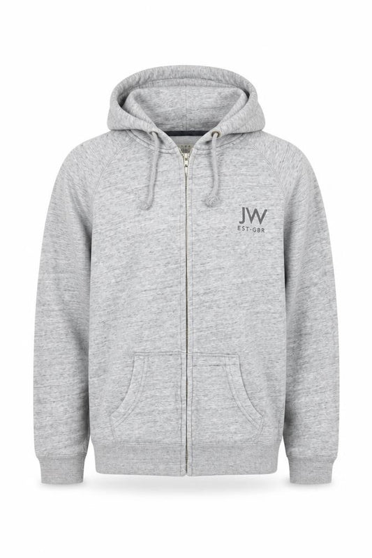 Jack Wills Men’s Grey XL Full Zip Logo Hoodie Fleece