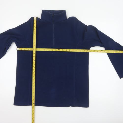 Lands' End Men's Blue M 1/4 Zip Fleece High Neck Sweatshirt