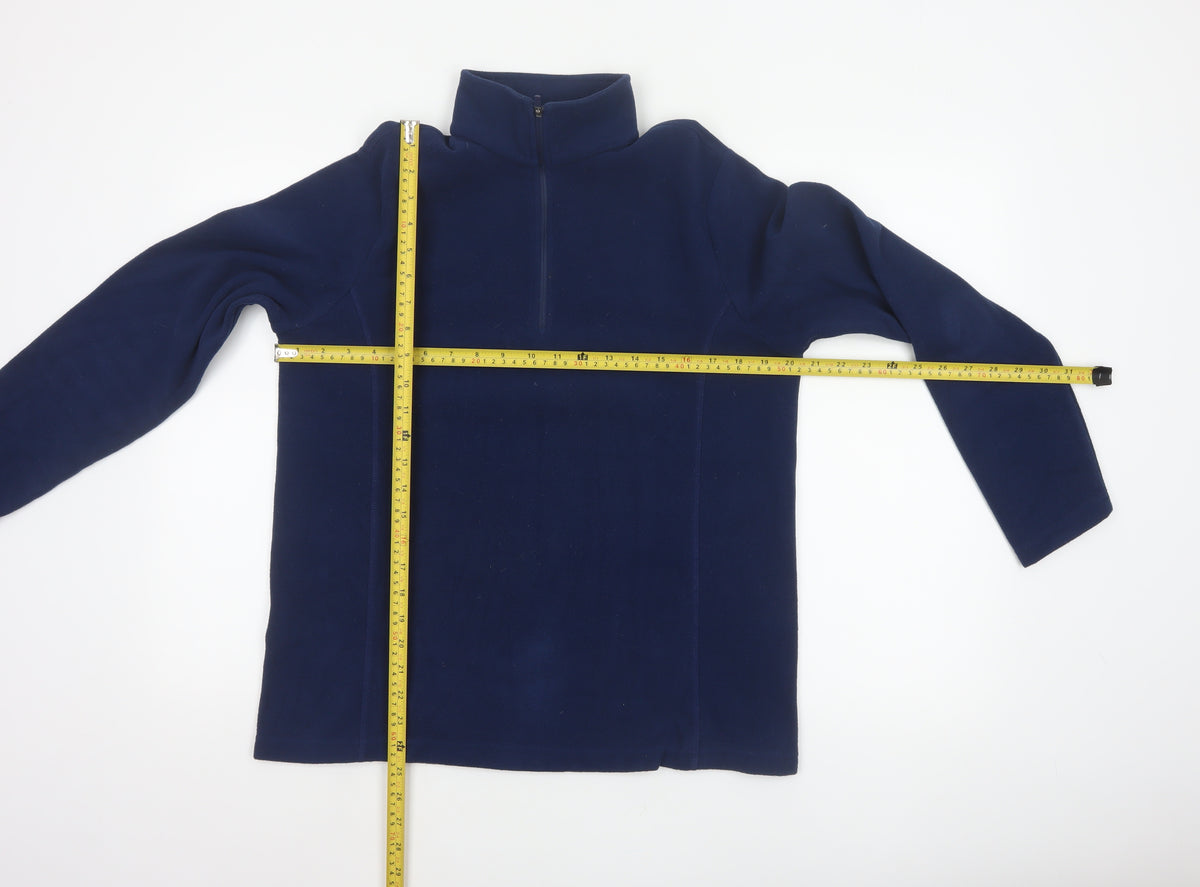 Lands' End Men's Blue M 1/4 Zip Fleece High Neck Sweatshirt