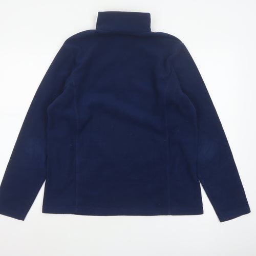 Lands' End Men's Blue M 1/4 Zip Fleece High Neck Sweatshirt