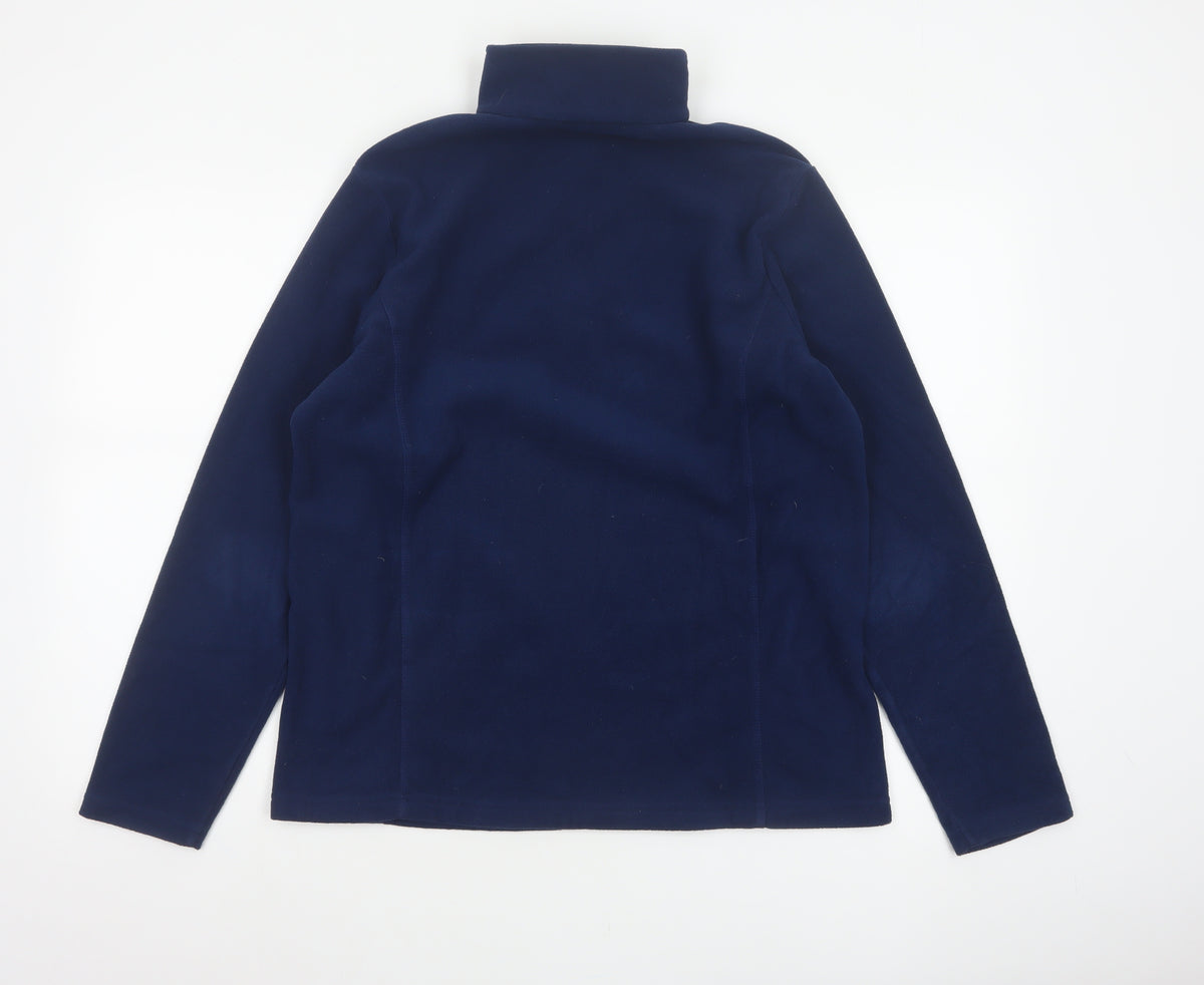 Lands' End Men's Blue M 1/4 Zip Fleece High Neck Sweatshirt