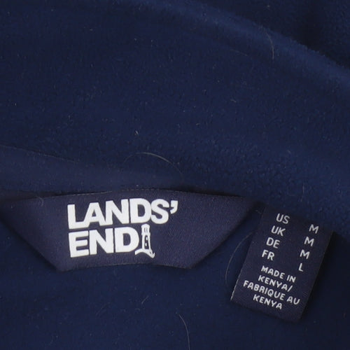 Lands' End Men's Blue M 1/4 Zip Fleece High Neck Sweatshirt