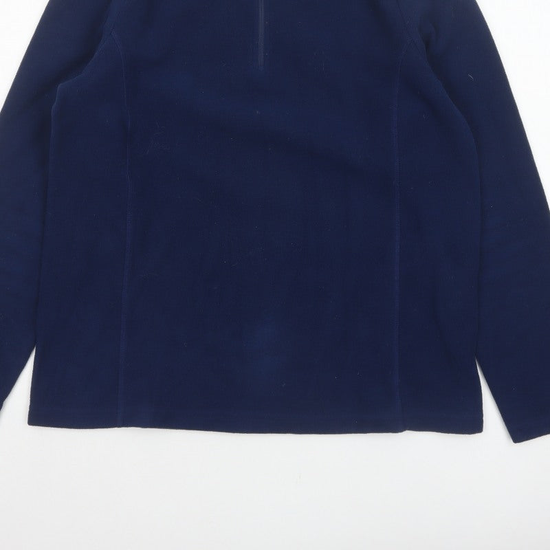 Lands' End Men's Blue M 1/4 Zip Fleece High Neck Sweatshirt
