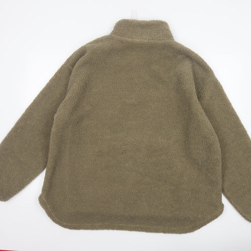 George Men’s Green L Sherpa Fleece 1/4 Zip Pullover Sweatshirt