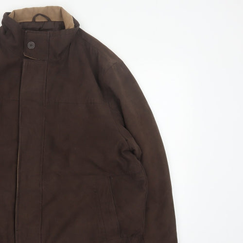 Bhs Women’s Brown Medium Basic Jacket Full Zip Lined Collared
