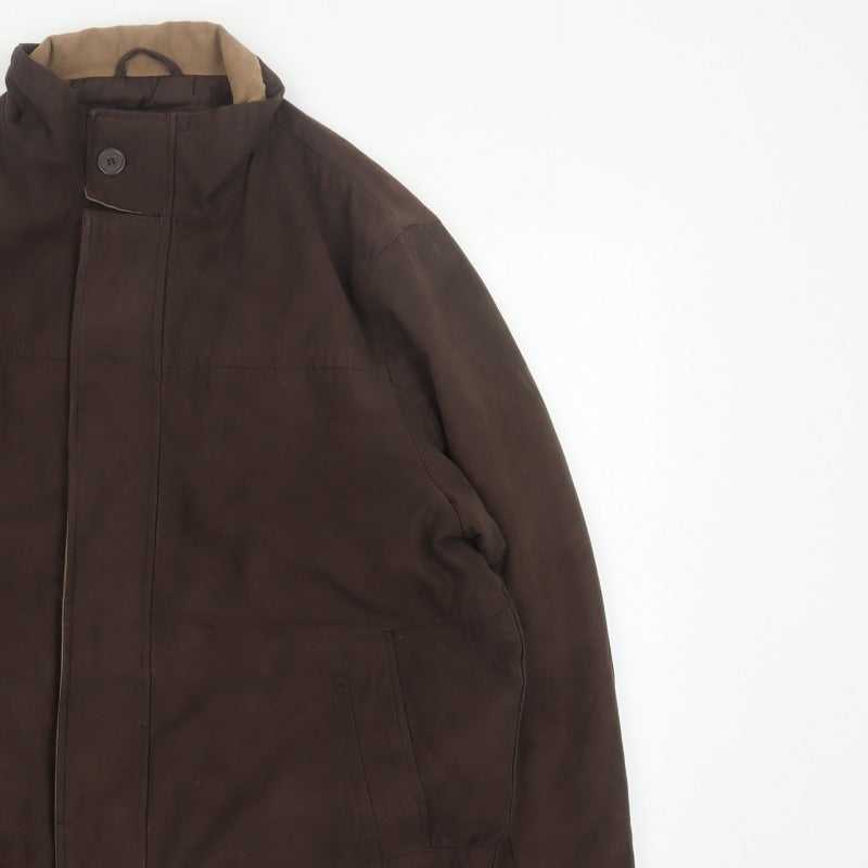 Bhs Women’s Brown Medium Basic Jacket Full Zip Lined Collared