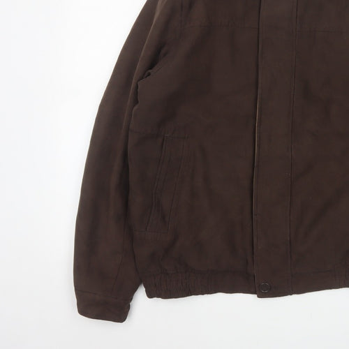 Bhs Women’s Brown Medium Basic Jacket Full Zip Lined Collared