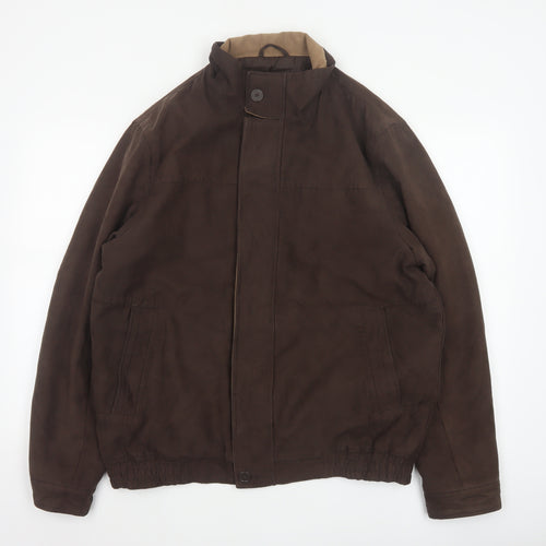 Bhs Women’s Brown Medium Basic Jacket Full Zip Lined Collared