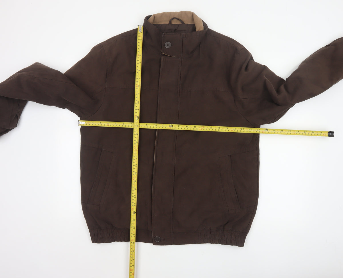 Bhs Women’s Brown Medium Basic Jacket Full Zip Lined Collared