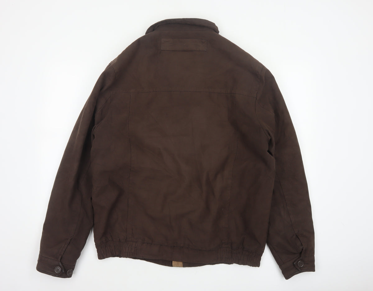 Bhs Women’s Brown Medium Basic Jacket Full Zip Lined Collared