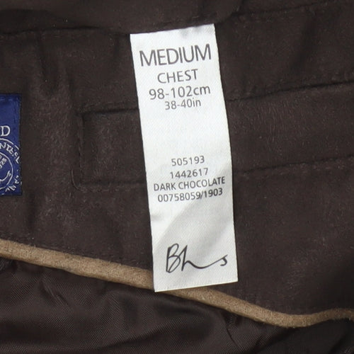 Bhs Women’s Brown Medium Basic Jacket Full Zip Lined Collared