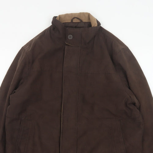 Bhs Women’s Brown Medium Basic Jacket Full Zip Lined Collared