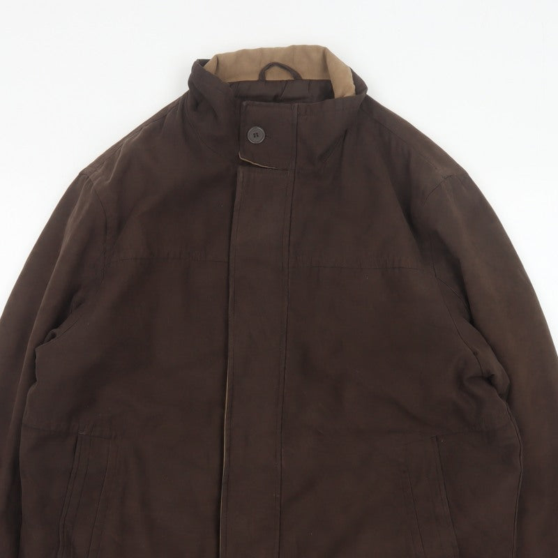 Bhs Women’s Brown Medium Basic Jacket Full Zip Lined Collared