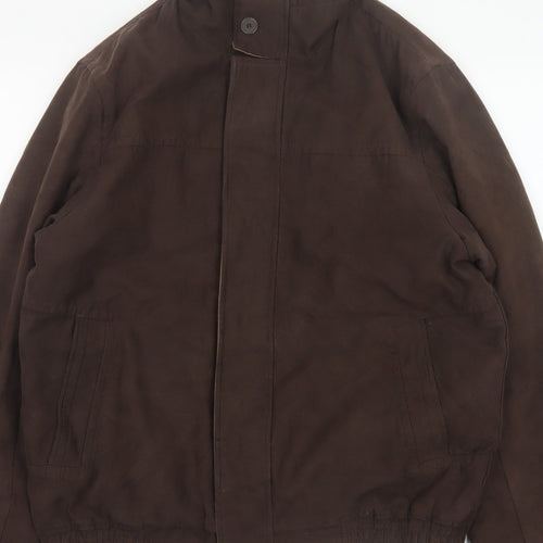 Bhs Women’s Brown Medium Basic Jacket Full Zip Lined Collared