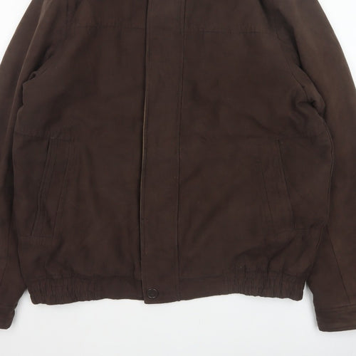 Bhs Women’s Brown Medium Basic Jacket Full Zip Lined Collared