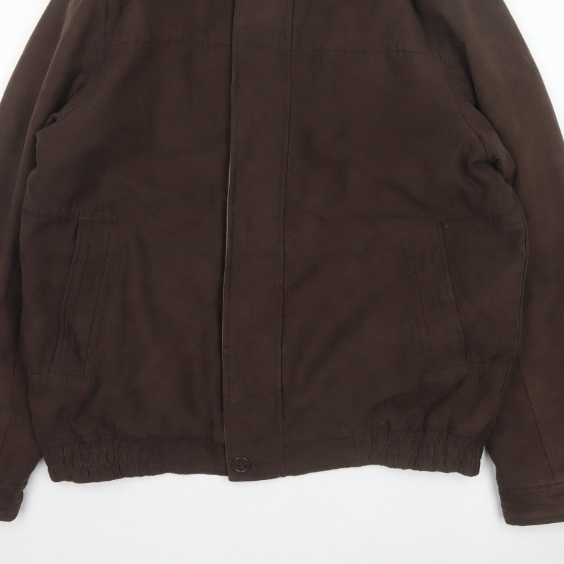 Bhs Women’s Brown Medium Basic Jacket Full Zip Lined Collared