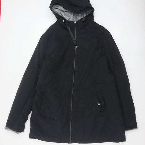 Bonmarché Women’s Black Size 18 Hooded Faux Fur Lined Parka Jacket
