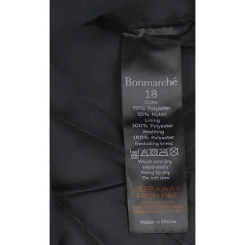 Bonmarché Women’s Black Size 18 Hooded Faux Fur Lined Parka Jacket