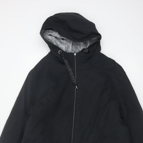 Bonmarché Women’s Black Size 18 Hooded Faux Fur Lined Parka Jacket