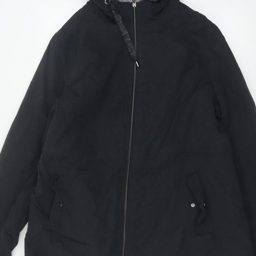 Bonmarché Women’s Black Size 18 Hooded Faux Fur Lined Parka Jacket