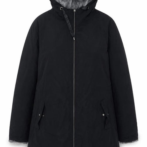 Bonmarché Women’s Black Size 18 Hooded Faux Fur Lined Parka Jacket