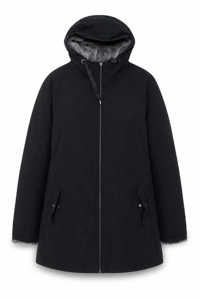 Bonmarché Women’s Black Size 18 Hooded Faux Fur Lined Parka Jacket