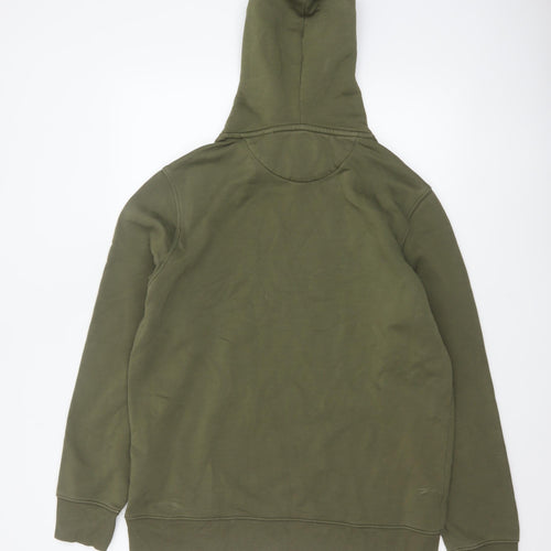GANT Men’s Green L Pullover Hoodie Logo Kangaroo Pocket