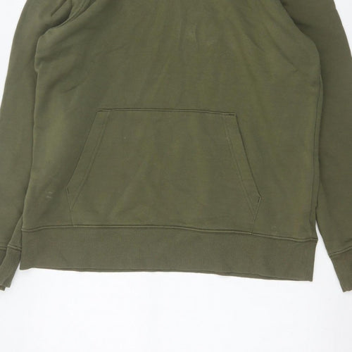 GANT Men’s Green L Pullover Hoodie Logo Kangaroo Pocket