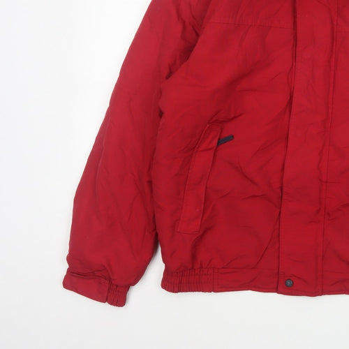 Maine New England Men’s Red Small Nylon Insulated Zip Jacket