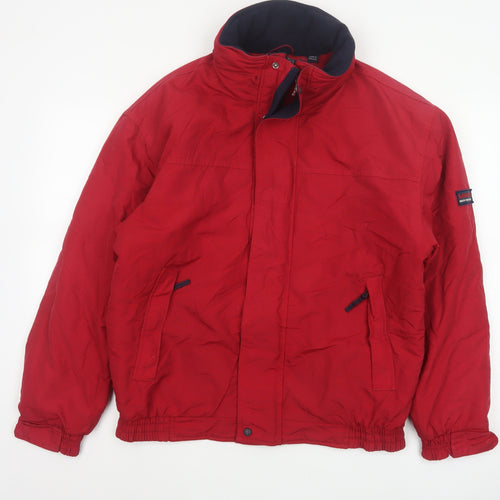 Maine New England Men’s Red Small Nylon Insulated Zip Jacket