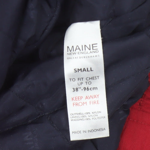 Maine New England Men’s Red Small Nylon Insulated Zip Jacket