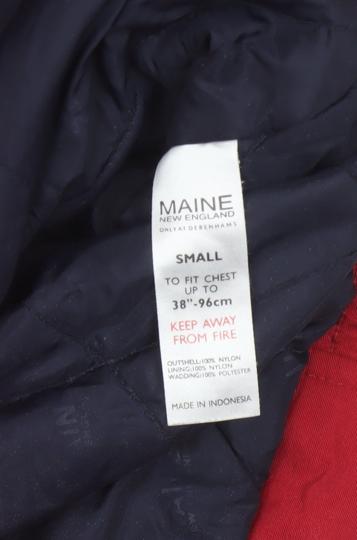 Maine New England Men’s Red Small Nylon Insulated Zip Jacket